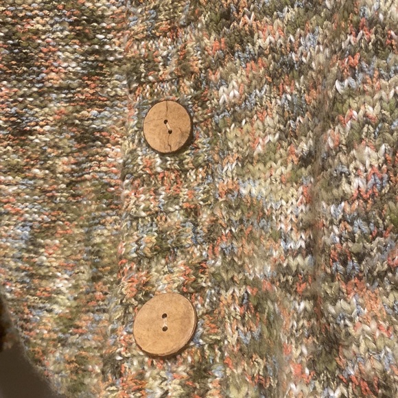 Multi-colored Chico’s Cardigan with Wooden Buttons - Picture 4 of 8